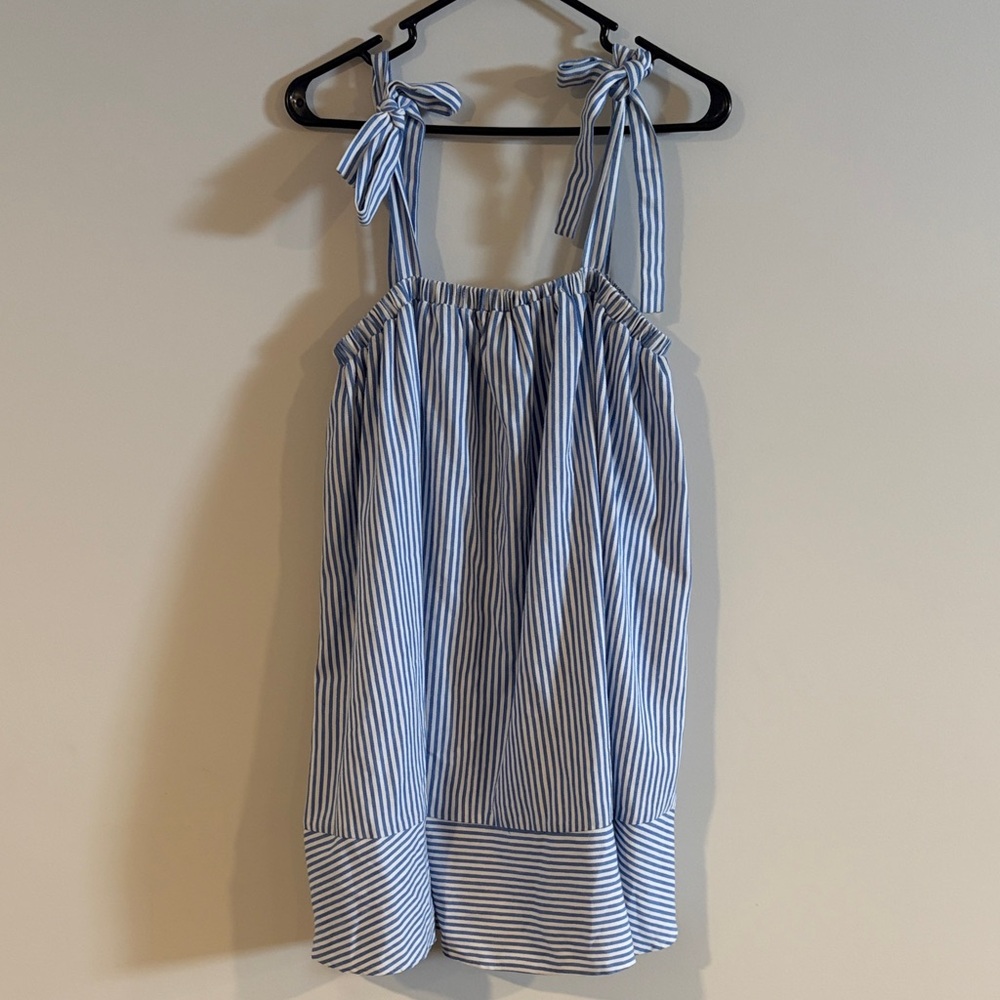 English Factory Striped Blue and White Dress